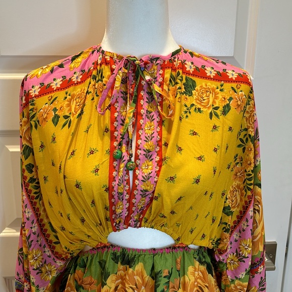 SOLD - FARM Rio Short Flowers Dress Size L - Picture 5 of 9